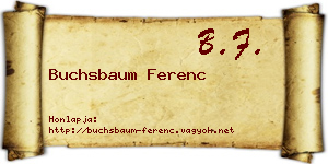 Buchsbaum Ferenc névjegykártya
